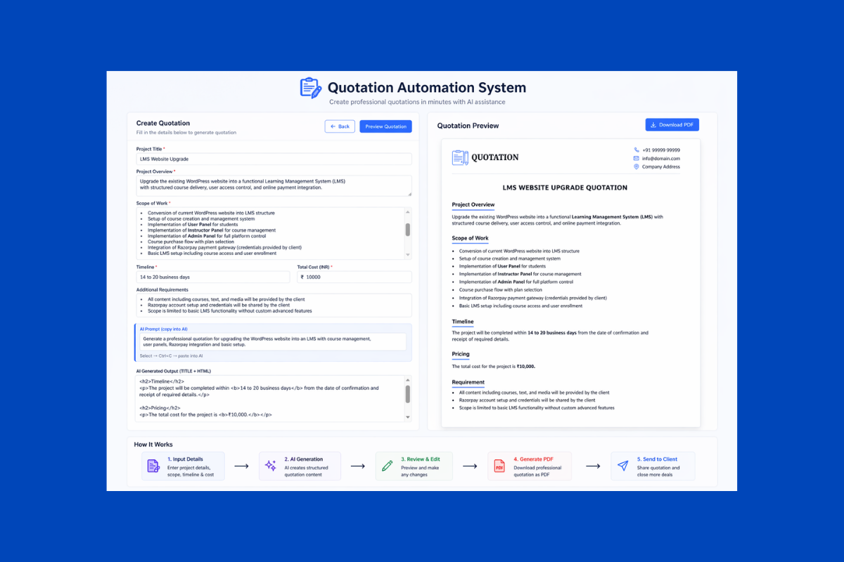 Quotation Automation Dashboard